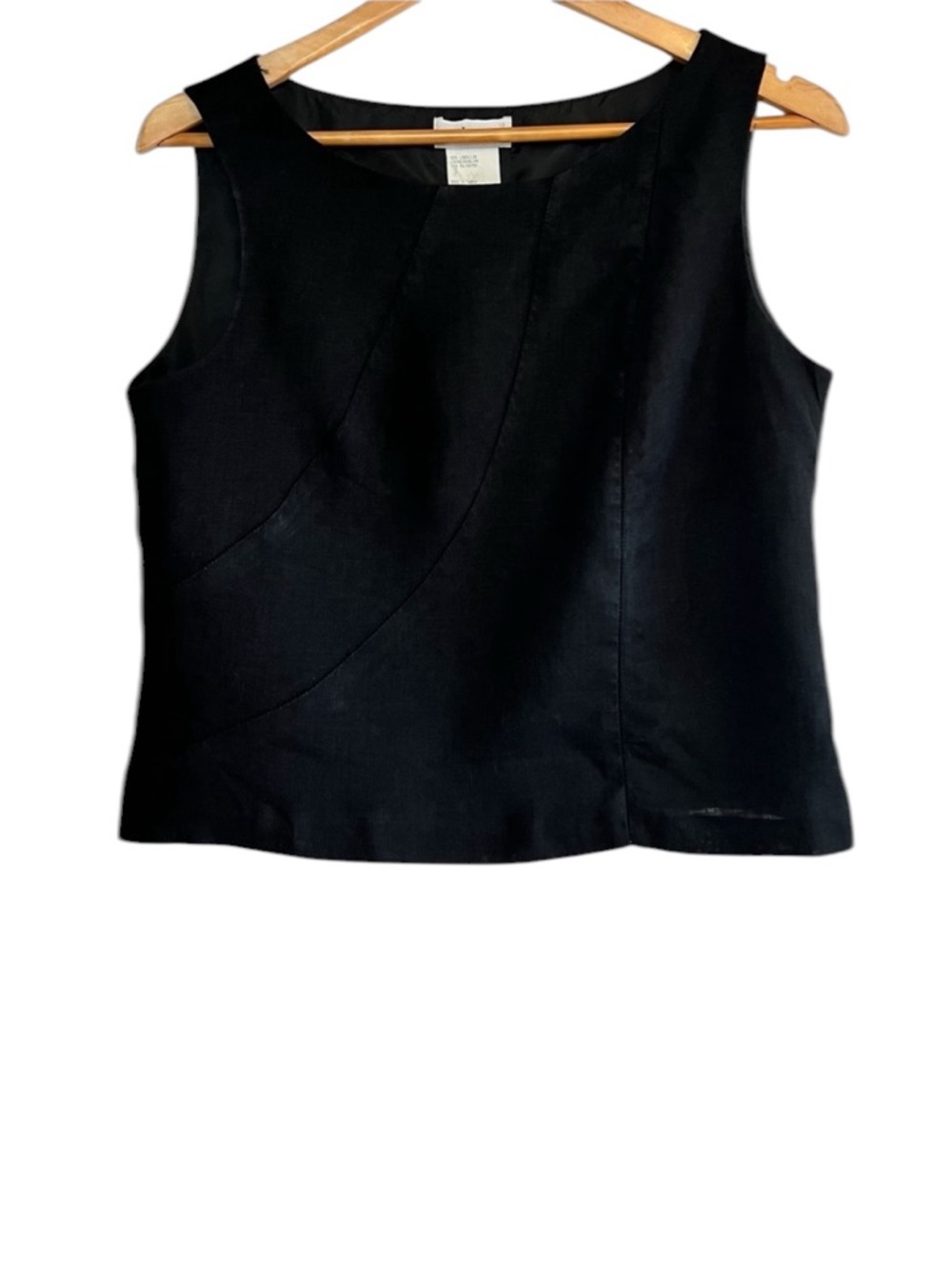 Steilmann linen sleeveless cropped lined structured top excellent condition